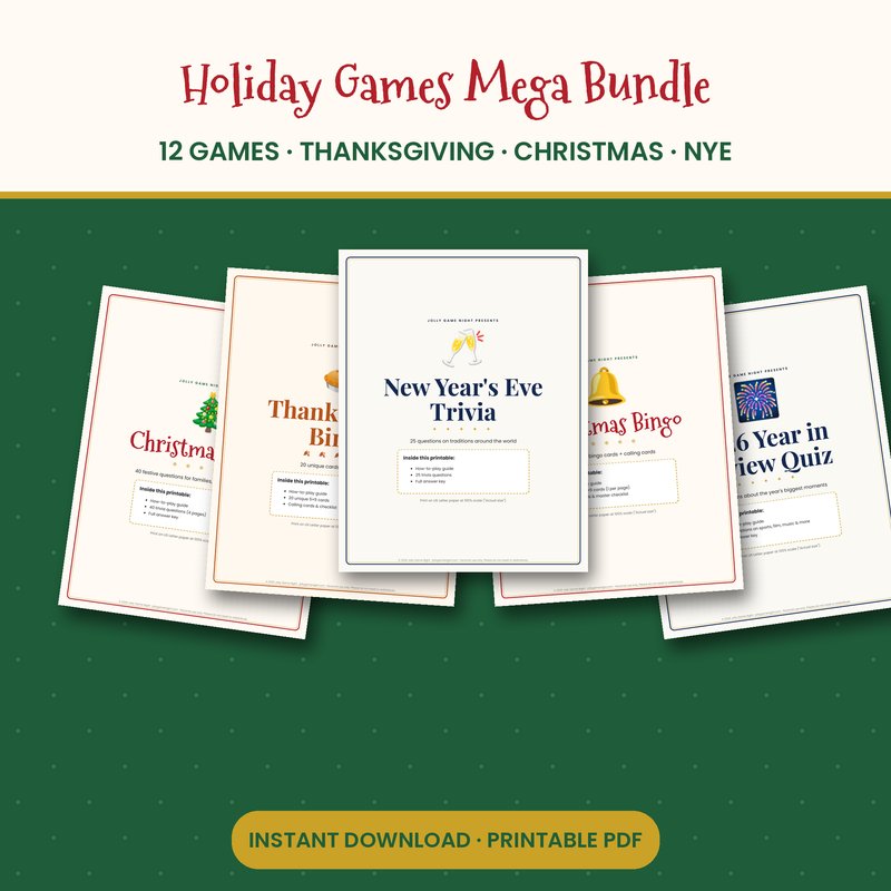 Holiday Party Games Mega Bundle printable mockup